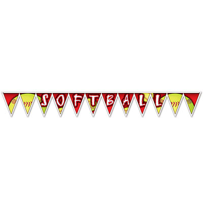 Red and Yellow Softball Pennant Banner