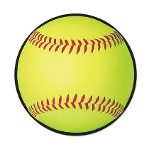 Yellow Softball Cutout wall decorations
