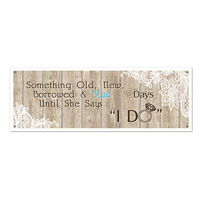 Count down the days Rustic Wedding Sign Banner