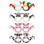 Different Farm Animal Eyeglasses for a farm themed party