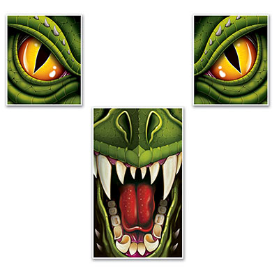 Dragon Window & Door Decor Set with two separate eyes and the mouth.