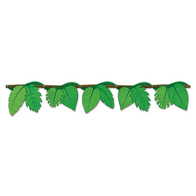 Jungle Vine Streamer with printed leaves attached.