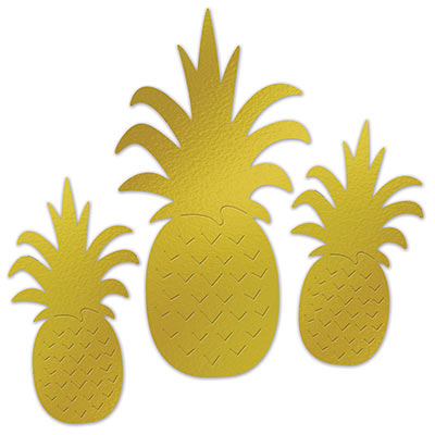 Foil Pineapple Silhouettes printed on foil gold material. 