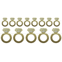 Diamond Rings Streamer with beautiful gold rings attached made of card stock material.