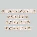 Wedding Streamer Set with says of "Mr & Mrs", "Cake", "Gifts", and "Cards".