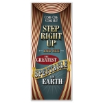 Vintage Circus Door Cover gives a welcome to all your guests with a circus looking scene.