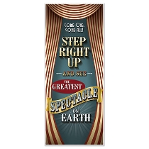 Vintage Circus Door Cover gives a welcome to all your guests with a circus looking scene.
