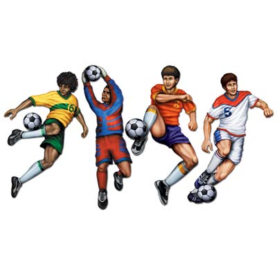 Soccer Cutouts of four different soccer players.