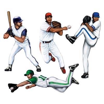 Baseball Cutouts of four different baseball players.