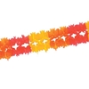 Pageant Garland made of orange, red and yellow tissue material.