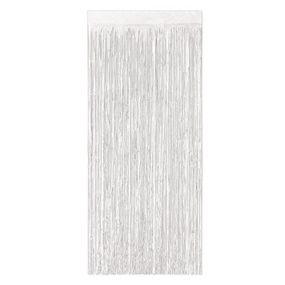 Gleam N Curtain made of white metallic strands.