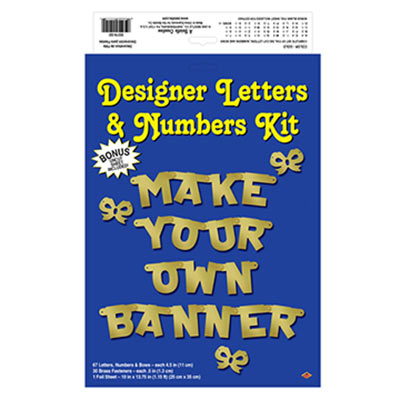Designer Letters & Numbers Kit with card stock cutout letters to make your own banner saying.