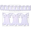White Westminster Bell Garland made of tissue material.