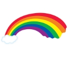 Rainbow Cutout on card stock material with a replicated rainbow look.