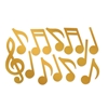 DISC - Gold Foil Musical Note Silhouettes (Pack of 144) gold. music, silhouettes, foil, educational, cutouts, music notes 