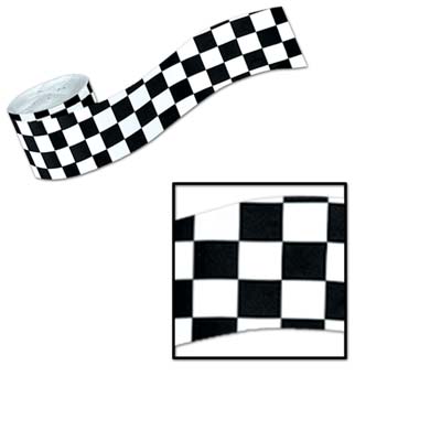 Checkered Crepe Streamer for race day decoration 