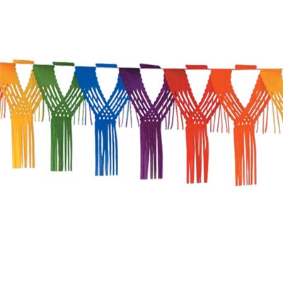 Rainbow Drop Fringe Garland (Pack of 12) Rainbow Garland, Poly Fringe Garland, Mult-Color Hanging Decorations, Inexpensive Rainbow Decor, Wholesale Party Supplies, Birthday party decorations, Every day Decor, Pride decorations