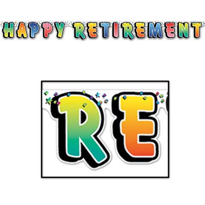 Colorful Happy Retirement Streamer
