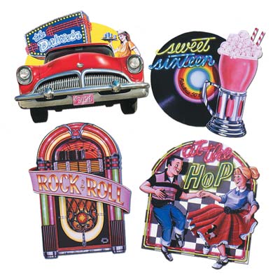 Assorted Fabulous 50's Cutouts Wall Decorations 