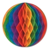 DISC-Packaged Tissue Ball  (Pack of 12) Packaged Tissue Ball, tissue ball, multi-color, rainbow, pride, decoration, new year's eve, wholesale, inexpensive, bulk