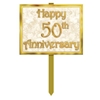 Gold Lettering 50th Anniversary Yard Sign 