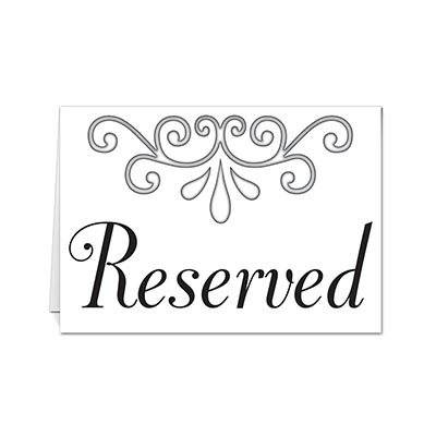 Reserved Table Cards (Pack of 48) Reserved Table Cards, reserved, table cards, decoration, wholesale, inexpensive, bulk