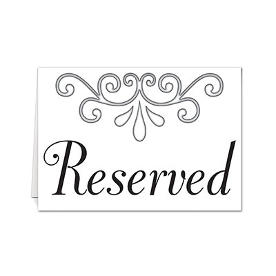 Reserved Table Cards (Pack of 48) Reserved Table Cards, reserved, table cards, decoration, wholesale, inexpensive, bulk