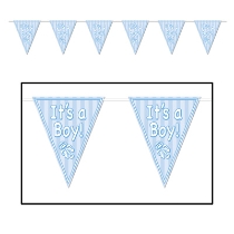 It's A Boy! Pennant Banner is Blue in color and shouts "It's A Boy".