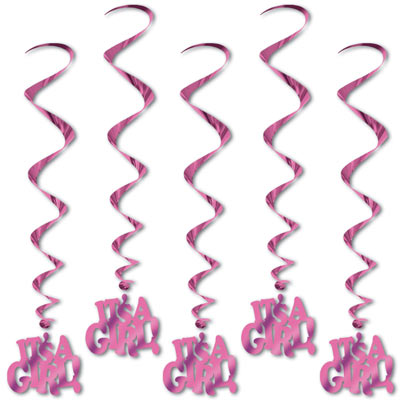 Its A Girl! Whirls (Pack of 30) Its A Girl! Whirls, its a girl, whirls, decoration, baby shower, girl, wholesale, inexpensive, bulk