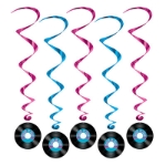 Rock & Roll Record Whirls (Pack of 30) Rock & Roll Record Whirls, decoration, rock & roll, 50's, decoration prom, new year's eve, wholesale, inexpensive, bulk, whirls, records