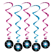 Rock & Roll Record Whirls (Pack of 30) Rock & Roll Record Whirls, decoration, rock & roll, 50's, decoration prom, new year's eve, wholesale, inexpensive, bulk, whirls, records