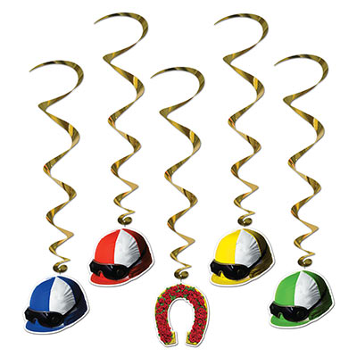 Jockey Helmet Whirls (Pack of 30) Jockey Helmet Whirls, jockey helmets, whirls, derby day, decoration, wholesale, inexpensive, bulk