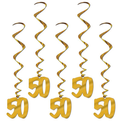 50th Anniversary Whirls (Pack of 30) 50th Anniversary Whirls, 50th, anniversary, whirls, decoration, wholesale, inexpensive, bulk
