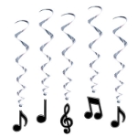 Musical Notes Whirls (Pack of 30) Musical Notes Whirls, musical notes, whirls, decoration, 50's, new year's eve, classroom, wholesale, inexpensive, bulk