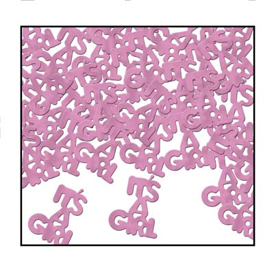 Its A Girl Light Pink Confetti 