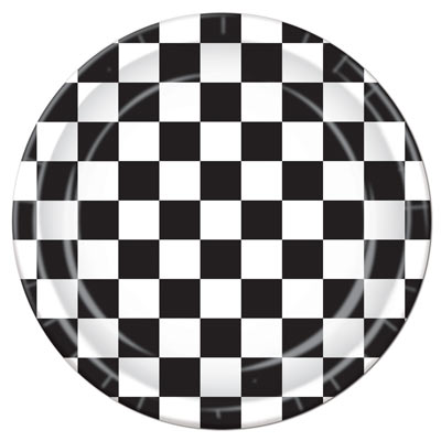 Checkered Plates for a race day themed party