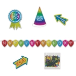 Rainbow Colored Birthday Desktop Party Pack Kit