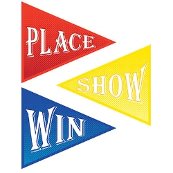Red, Yellow and Blue Win, Place & Show Cutouts 