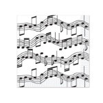 White with Black music note Beverage Napkins