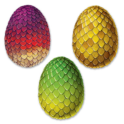 Dragon egg cutouts designed with great detail on card stock material.