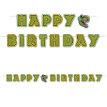 Streamer screaming "Happy Birthday" with a dinosaur look.