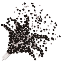 Black and silver celebration confetti poppers. 