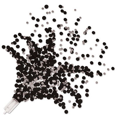 Black and silver celebration confetti poppers. 