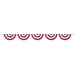 Banner with pennants that replicate bunting printed with a patriotic look.