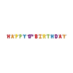 Streamer with assorted colors staying "Happy 13th Birthday".