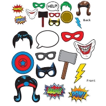 Fun signs with superhero theme to each piece.