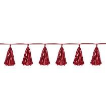 Red Metallic Tassel Garland (Pack of 12) Metallic Tassel Garland, tassel, garland, red, decoration, under the sea, New Year's Eve, wholesale, inexpensive, bulk