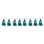 Teal Metallic Tassel Garland (Pack of 12) Metallic Tassel Garland, tassel, garland, turquoise, decoration, under the sea, wholesale, inexpensive, bulk