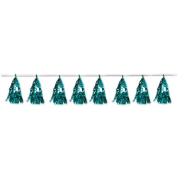 Teal Metallic Tassel Garland (Pack of 12) Metallic Tassel Garland, tassel, garland, turquoise, decoration, under the sea, wholesale, inexpensive, bulk