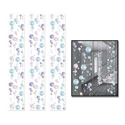 Clear panels with printed bubbles.